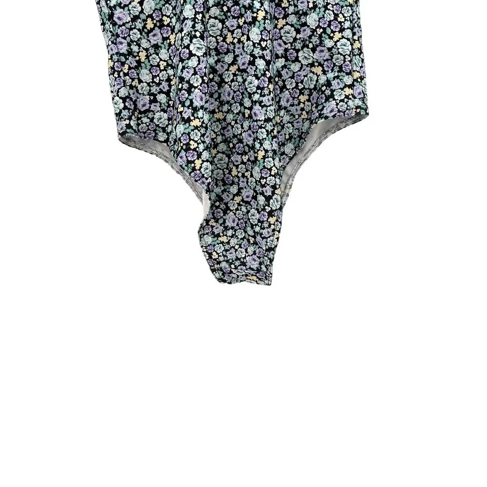 Rouje Paris Victoria One Piece Swimsuit Black Blue Purple Floral Size‎ 36 US 4 - Picture 7 of 10